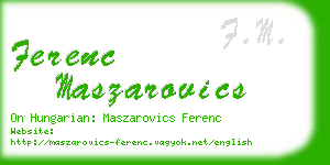 ferenc maszarovics business card